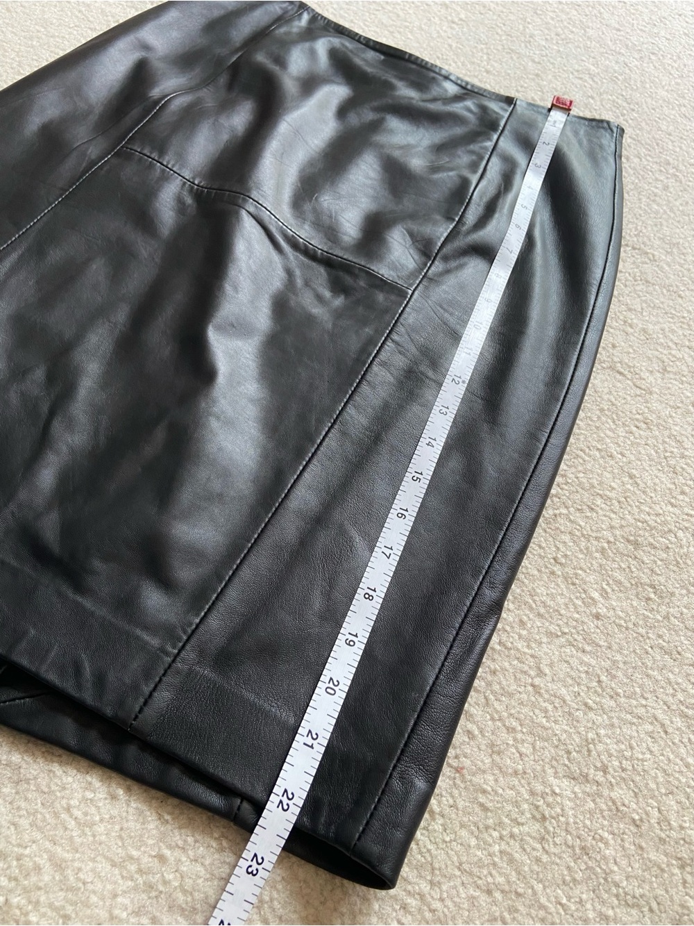 Genuine Leather Black Midi Pencil Skirt size 2-4 Modern Sizing